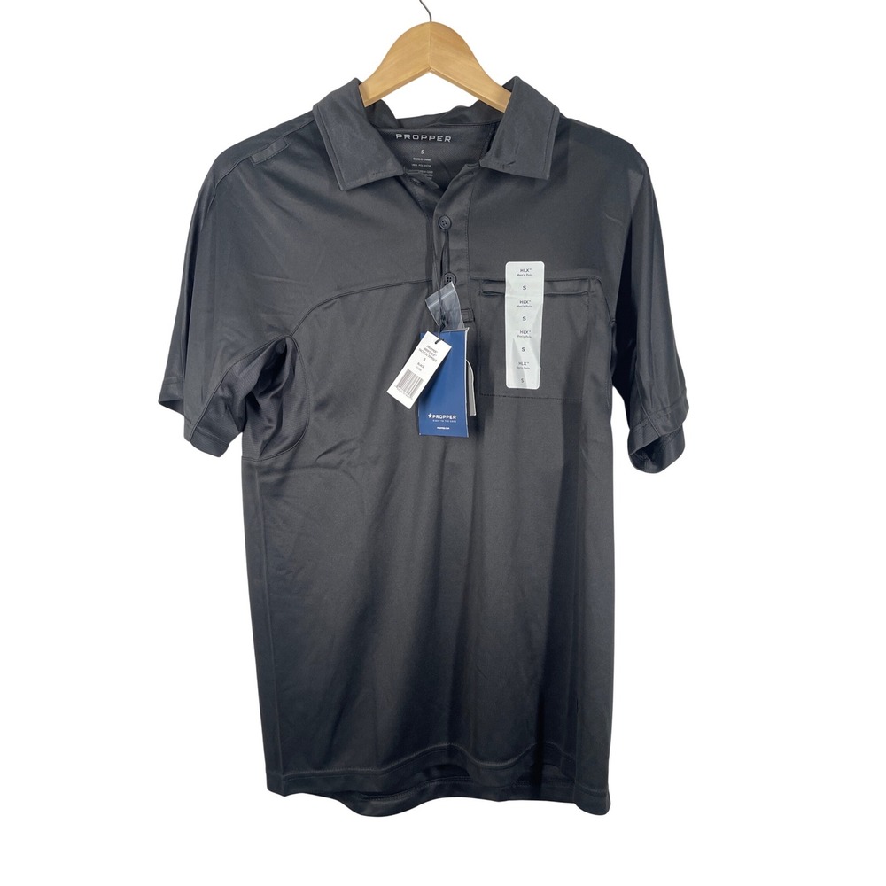 Propper Mens HLX Tactical SS Polo Black Small Short Sleeve Shirt F5308 NWT